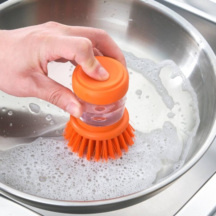 videveckmal dish washing brush with dispenser bright orange 1191084 pe900452 s5