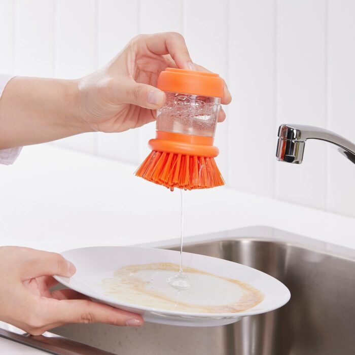 videveckmal dish washing brush with dispenser bright orange 1238812 pe918649 s5