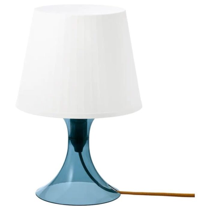 رومیزی ایکیا مدل lampan پایه شفاف آبی تیره