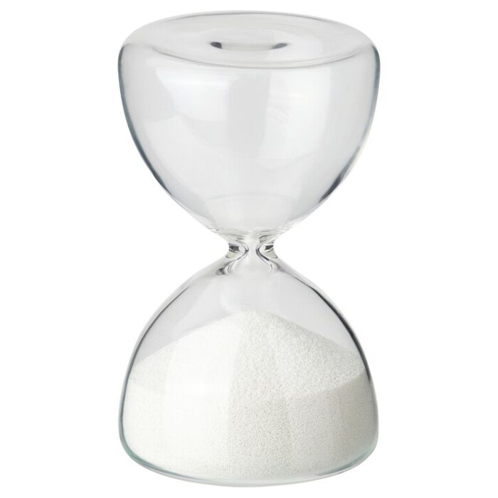 eftertanka decorative hourglass clear glass white 1257011 pe925529 s5