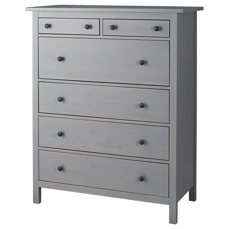 دراور 6کشو چوبی ایکیا مدل HEMNES / طوسی شش کشو چوبی ایکیا مدل hemnes رنگ خاکستری