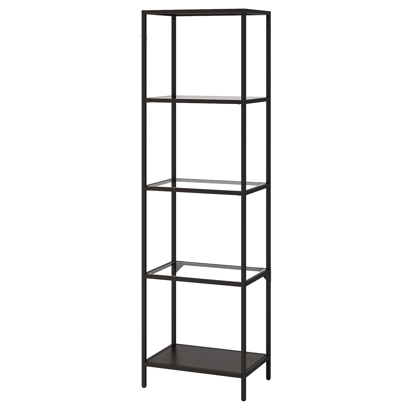 شلف ایستاده ایکیا مدل VITTSJÖ vittsjoe shelving unit black brown glass 0644374 pe702640 s5