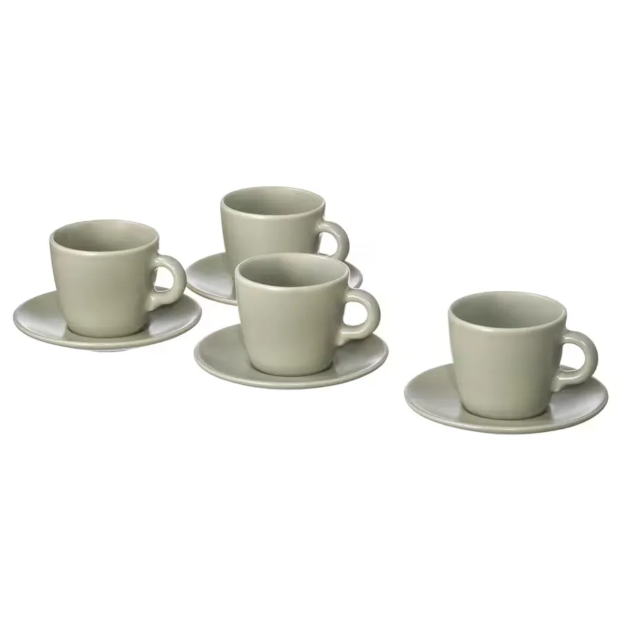 ست قهوه خوری ایکیا مدل FARGKLAR / سبز faergklar cup with saucer matt green 0986743 pe817308 s5 11zon