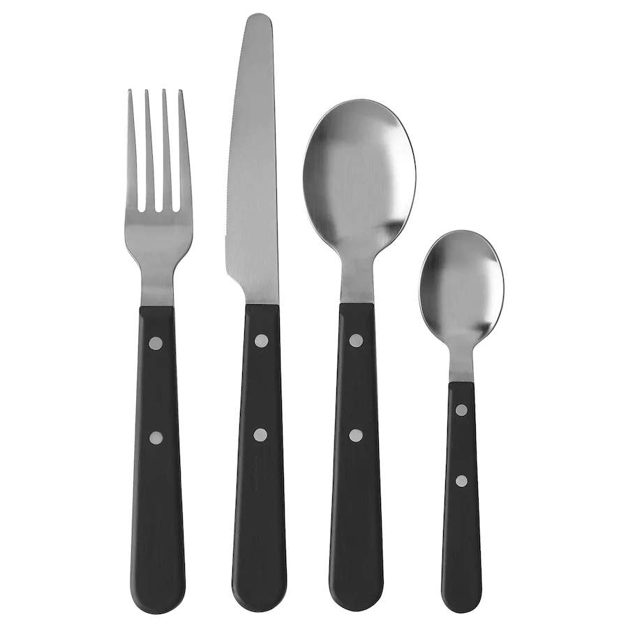 سرویس قاشق و چنگال ایکیا مدل LIVNARA livnaera 24 piece cutlery set black 0799775 pe767636 s5