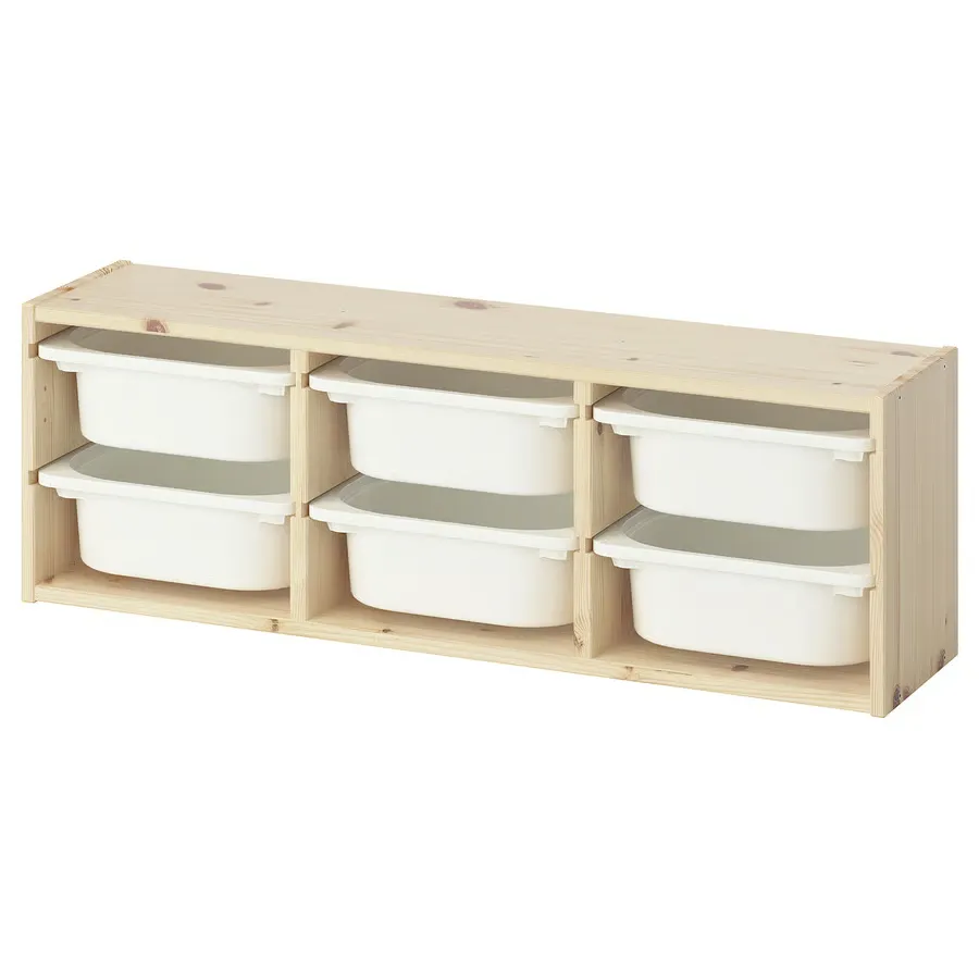شلف باکس ایکیا مدل TROFAST/ خودرنگ trofast wall storage light white stained pine white 1354704 pe952838 s5 11zon